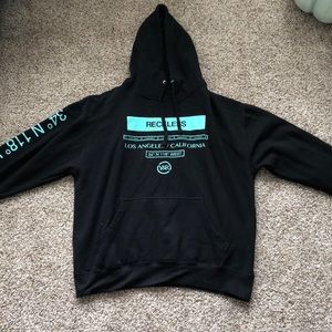 Young and Reckless Black and Turquoise Hoodie